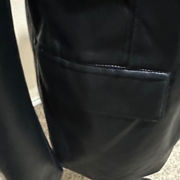 Black Leather Blazer Jacket - Picture 8 of 10